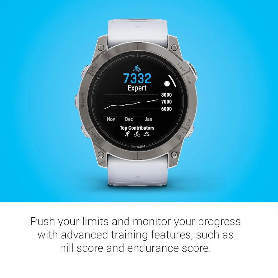 Garmin epix Pro Sapphire Edition, 51mm, High Performance Smartwatch, Advanced Training Technology, Built-in Flashlight, Whitestone